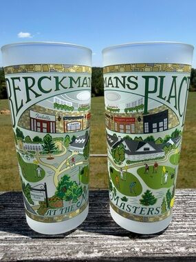 Set of Two Masters Tournament CatStudio Glass Tumblers - Berckmans Place